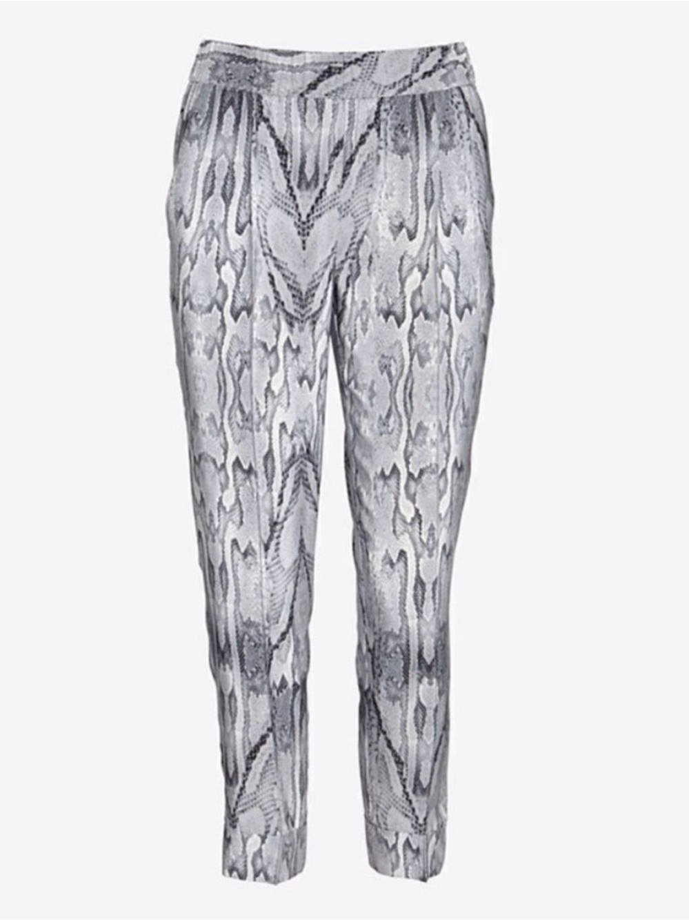 INTERMIX Silver-Gray Snake Print Straight Leg Pants